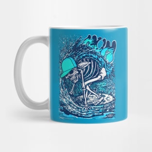 Surfer Skeleton by miskedesign Mug